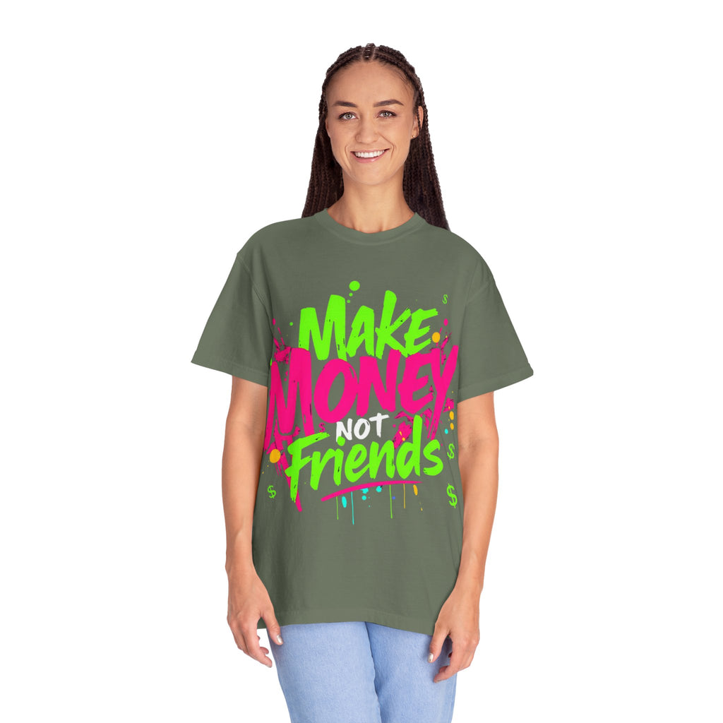 Trends StreetWear X EazyWear Graphic Tee — "Make Money Friends" Neon Street Style T-Shirt