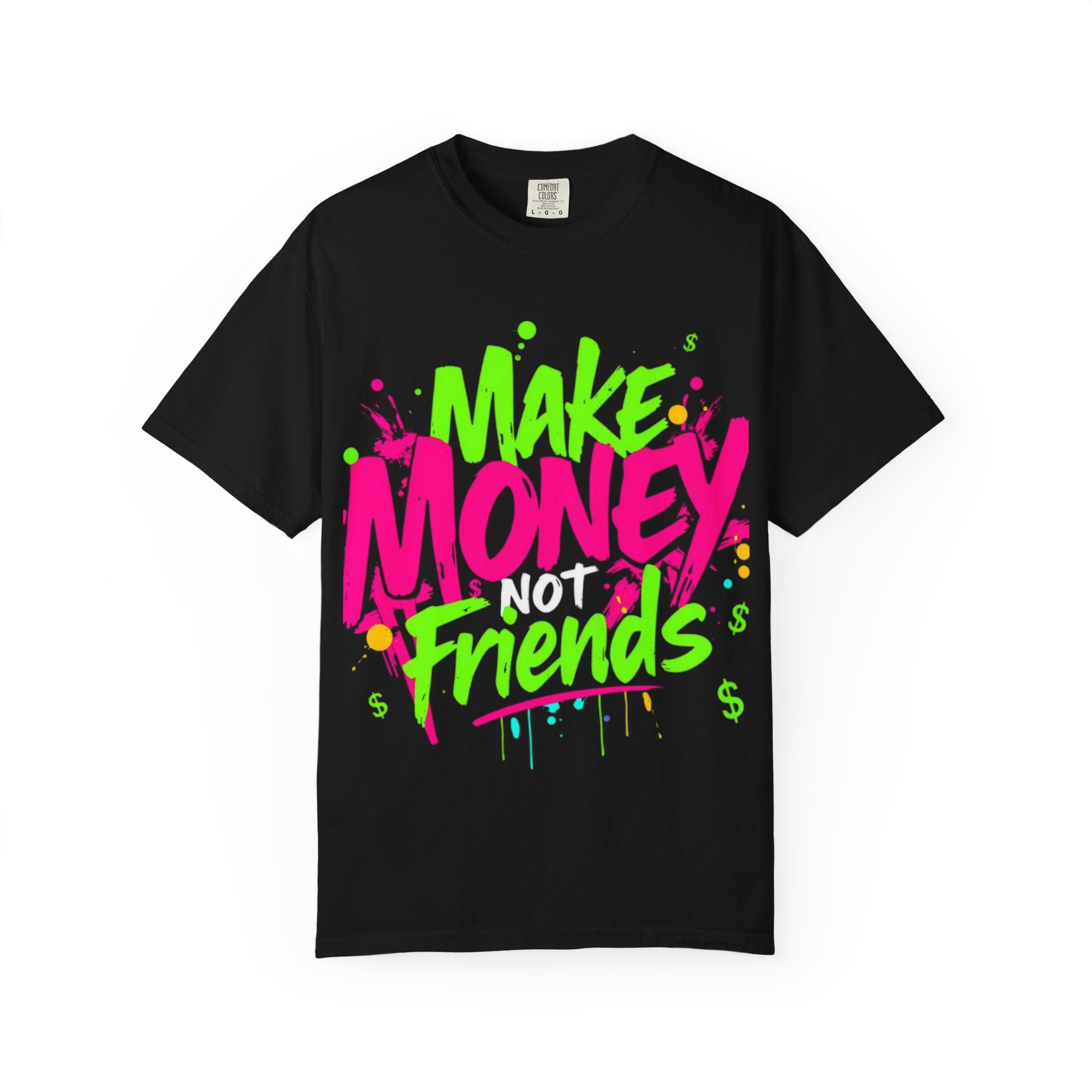 Trends StreetWear X EazyWear Graphic Tee — "Make Money Friends" Neon Street Style T-Shirt