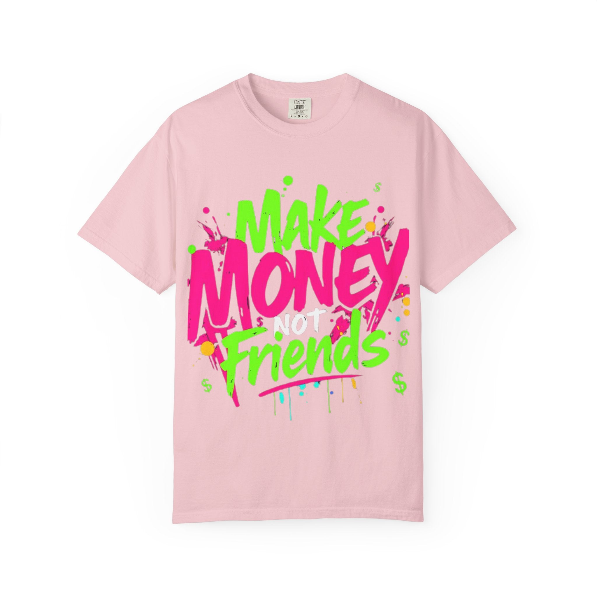 Trends StreetWear X EazyWear Graphic Tee — "Make Money Friends" Neon Street Style T-Shirt