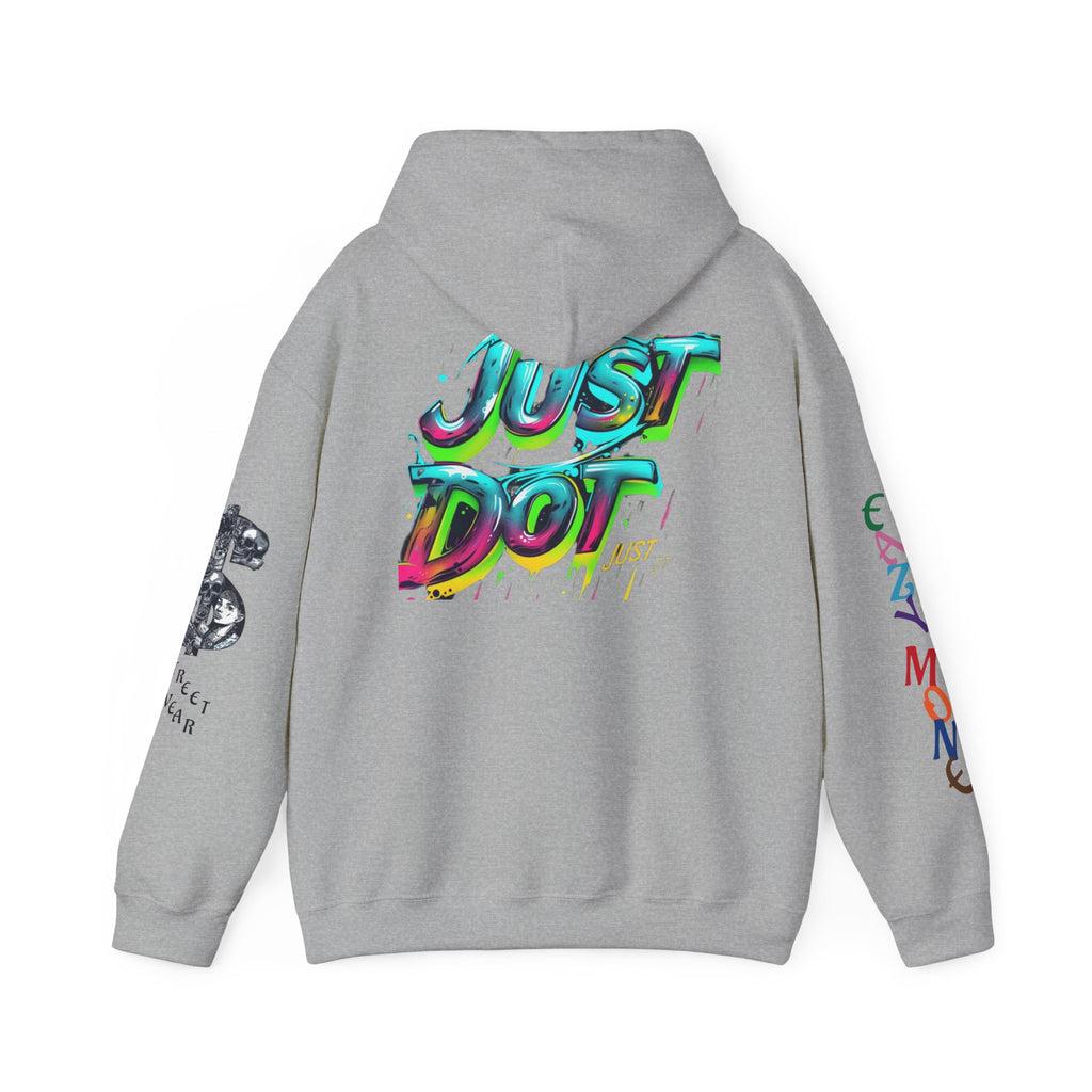 Graphic Hooded Sweatshirt — Colorful 'Just Do It' Splash Design