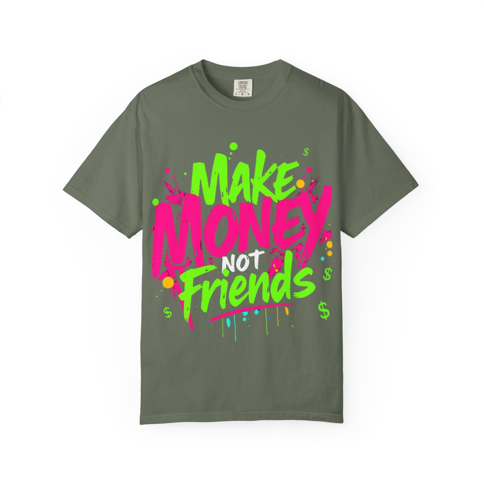 Trends StreetWear X EazyWear Graphic Tee — "Make Money Friends" Neon Street Style T-Shirt