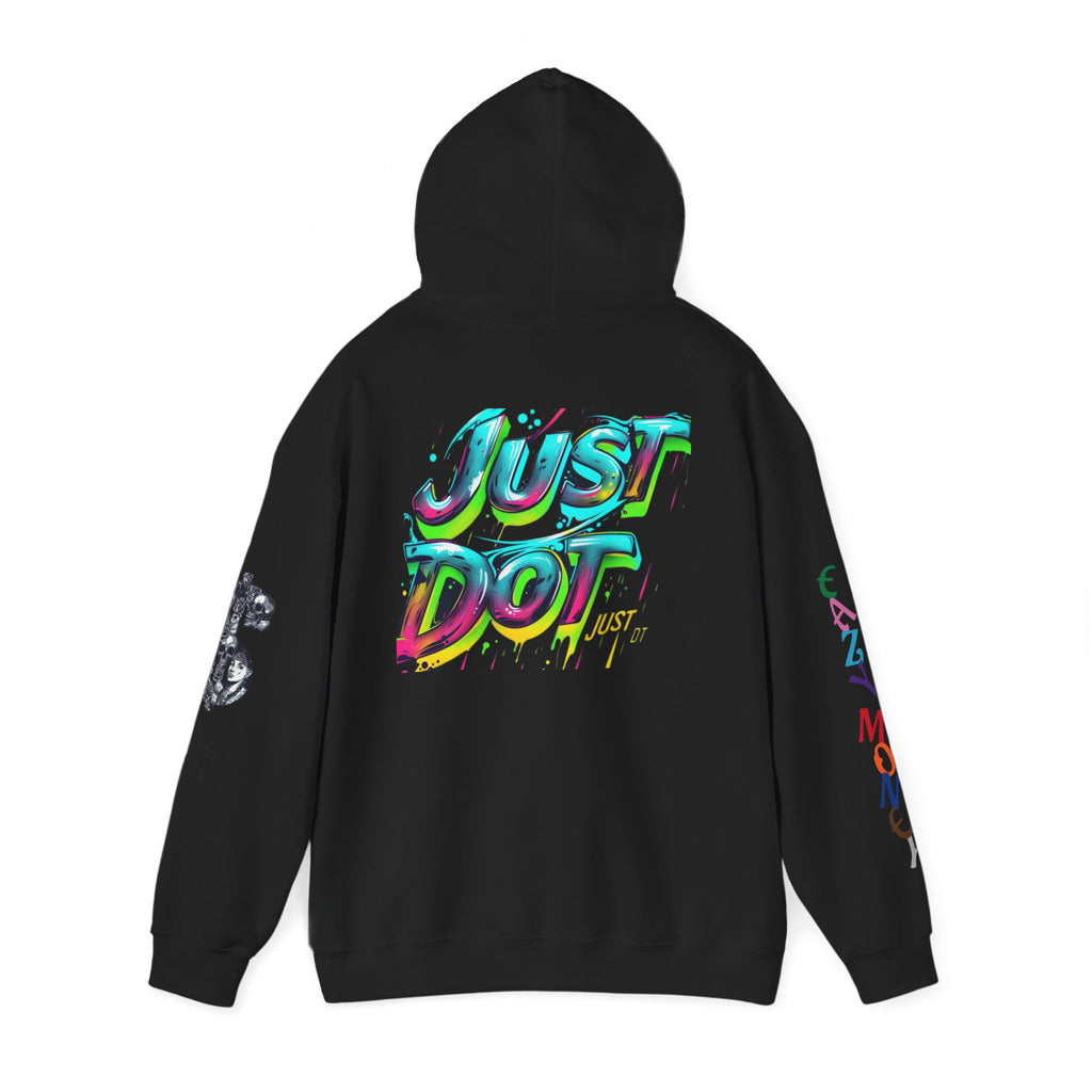 Graphic Hooded Sweatshirt — Colorful 'Just Do It' Splash Design