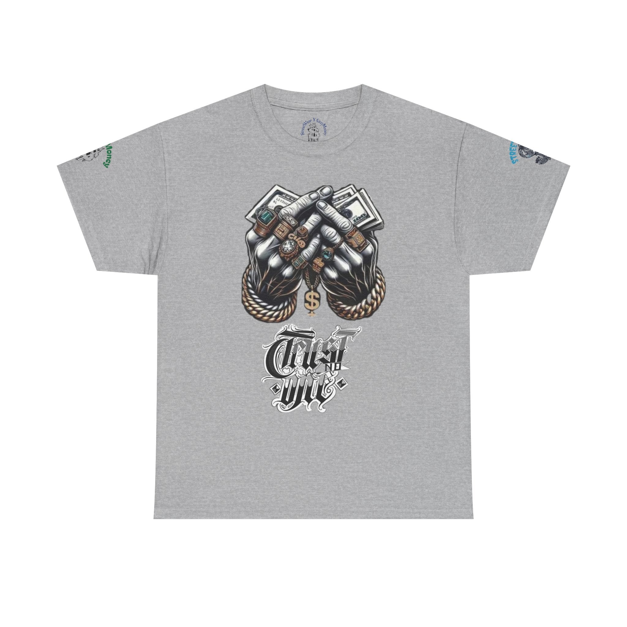 T-Shirt StreetWear X EazyMoney— Justice Business Graphic Tee (Hands Holding Cash)