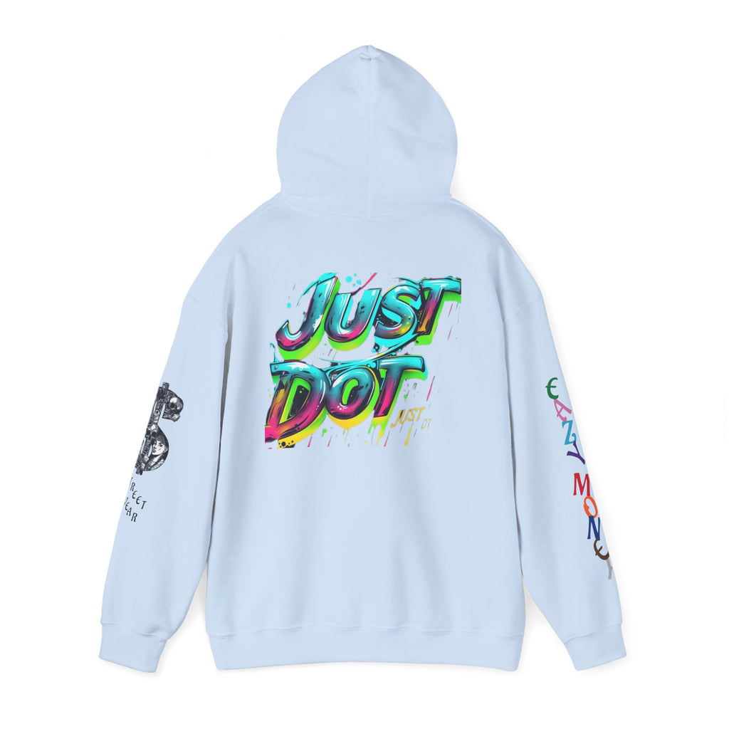 Graphic Hooded Sweatshirt — Colorful 'Just Do It' Splash Design