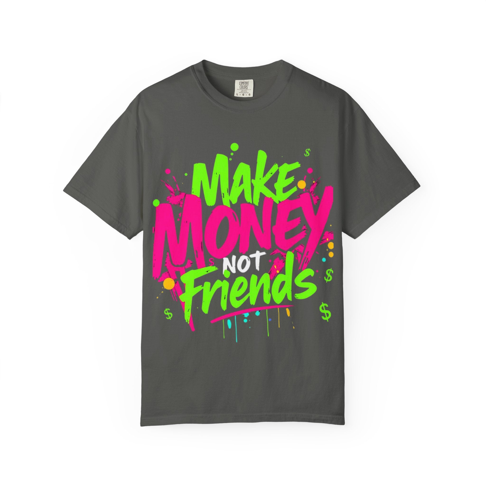 Trends StreetWear X EazyWear Graphic Tee — "Make Money Friends" Neon Street Style T-Shirt