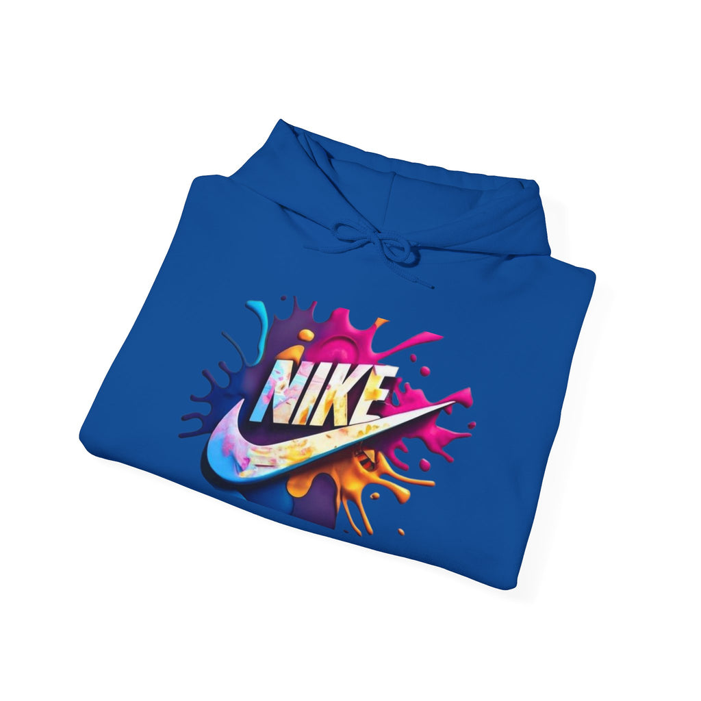 Graphic Hooded Sweatshirt — Colorful 'Just Do It' Splash Design