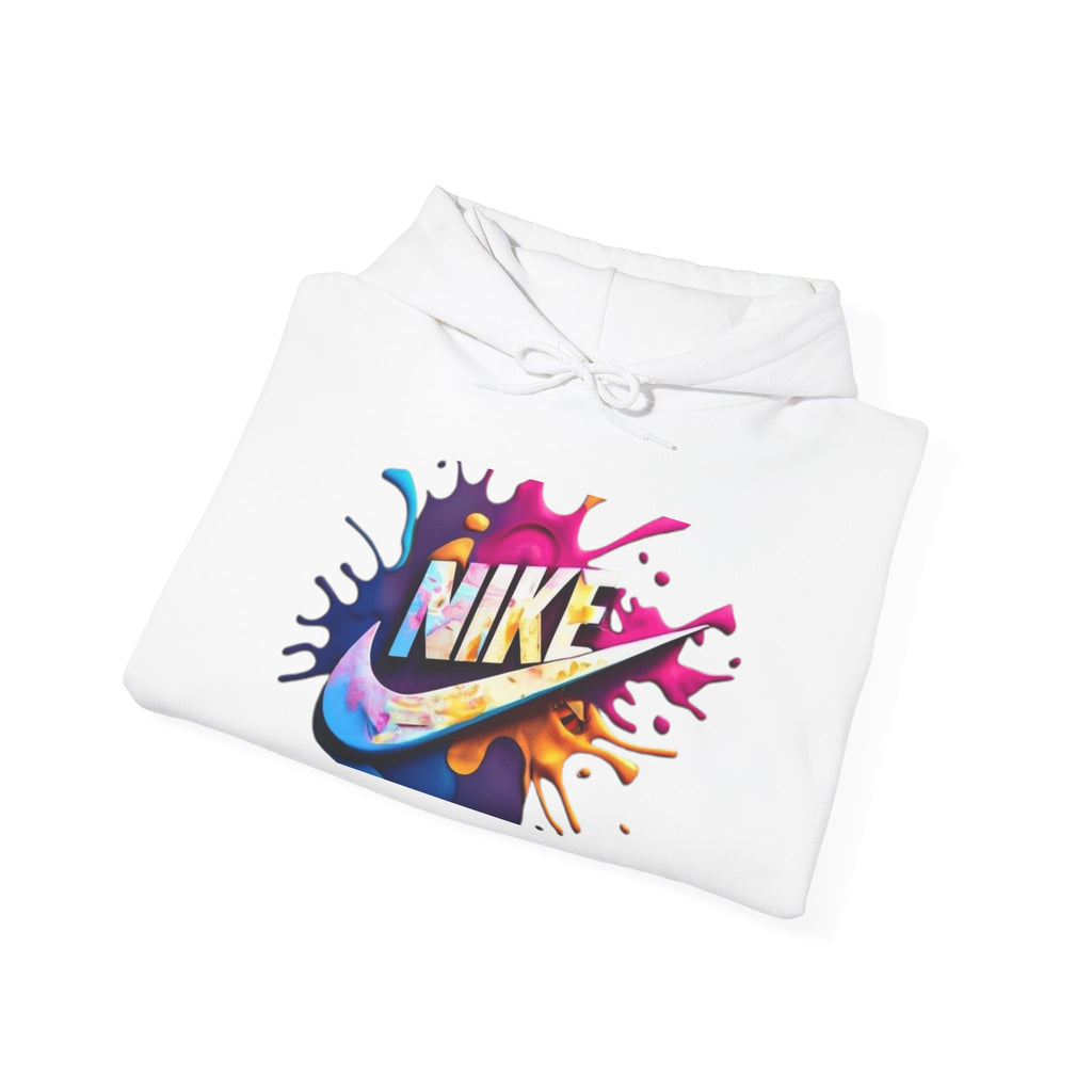 Graphic Hooded Sweatshirt — Colorful 'Just Do It' Splash Design