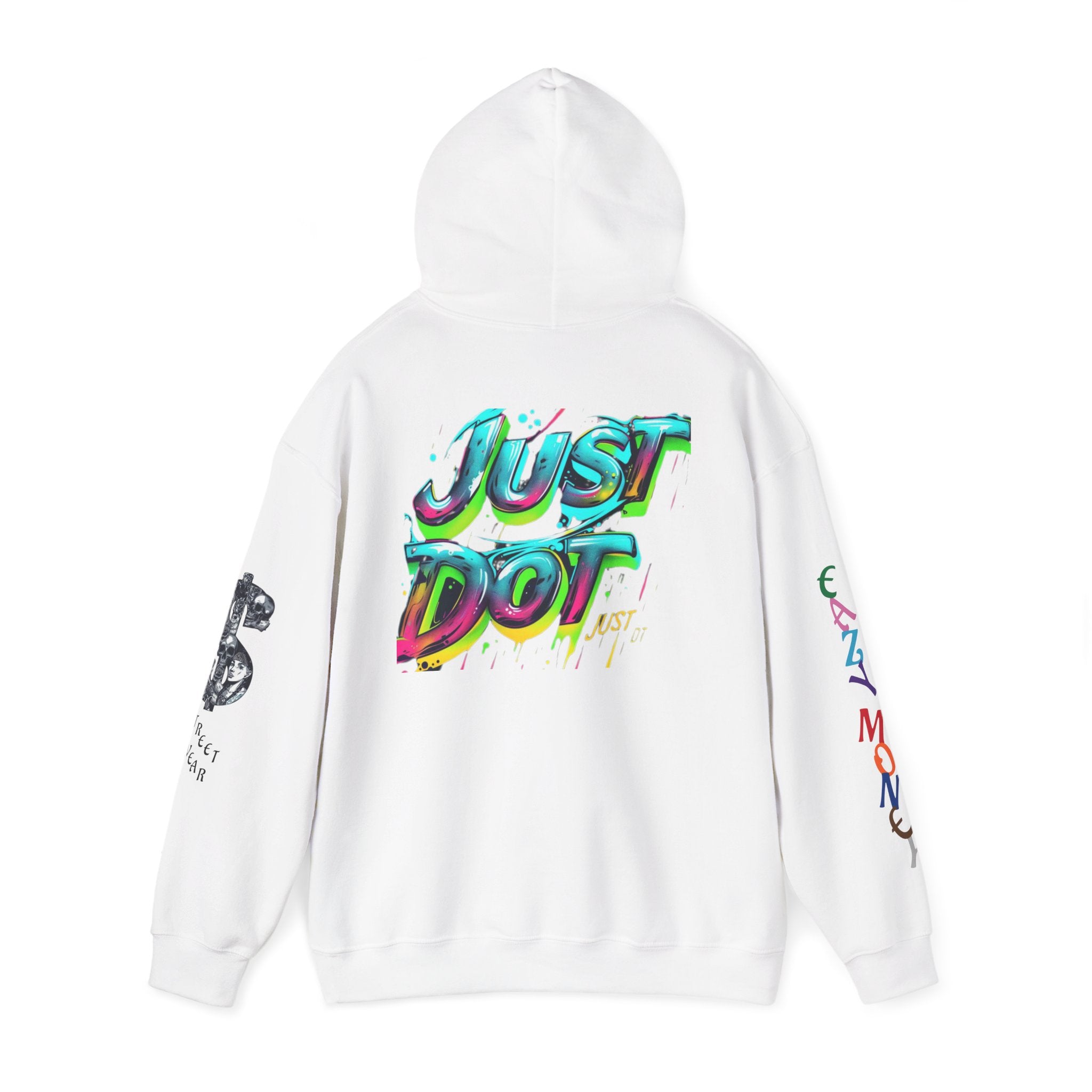 Graphic Hooded Sweatshirt — Colorful 'Just Do It' Splash Design
