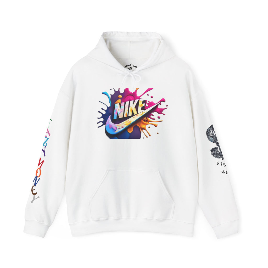Graphic Hooded Sweatshirt — Colorful 'Just Do It' Splash Design
