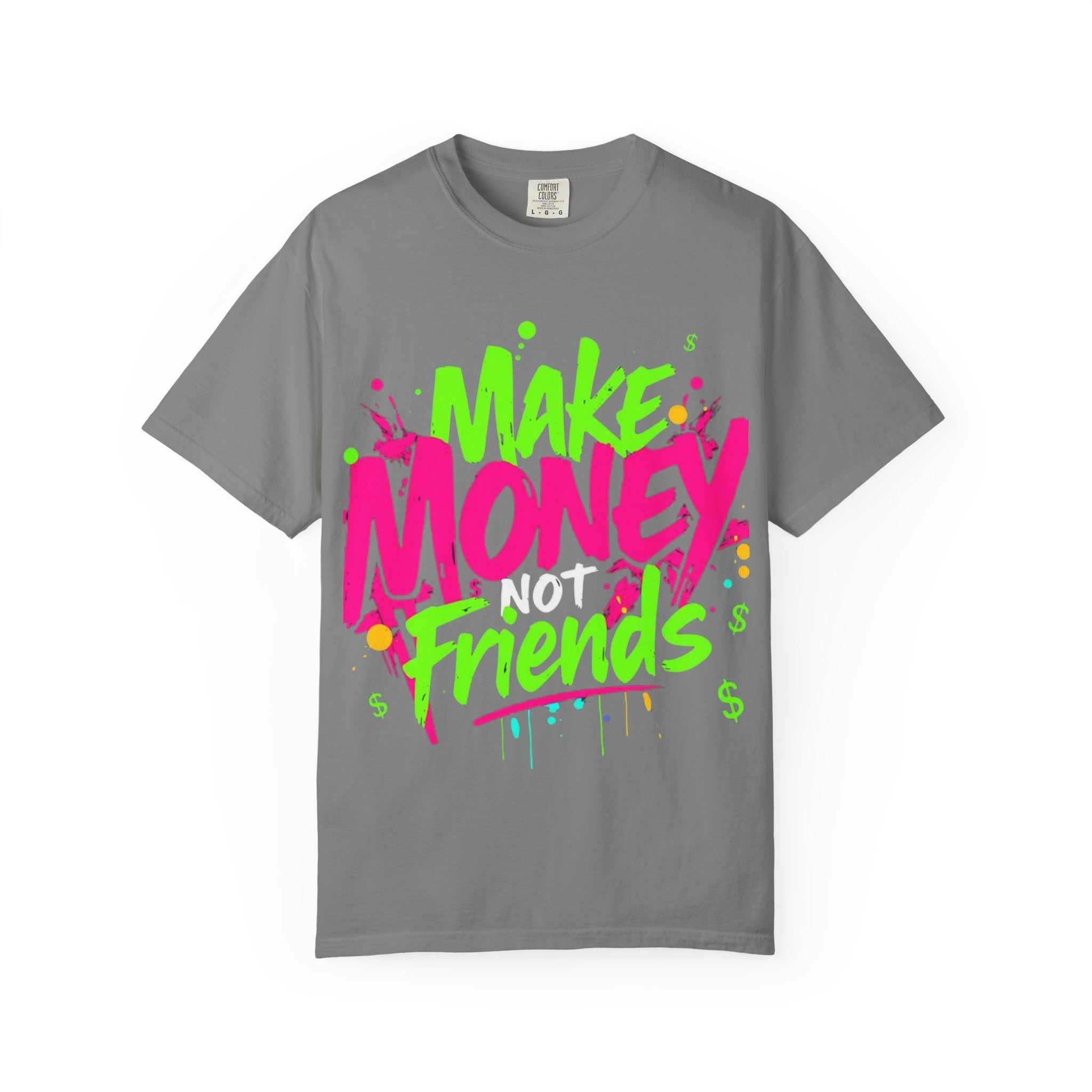 Trends StreetWear X EazyWear Graphic Tee — "Make Money Friends" Neon Street Style T-Shirt