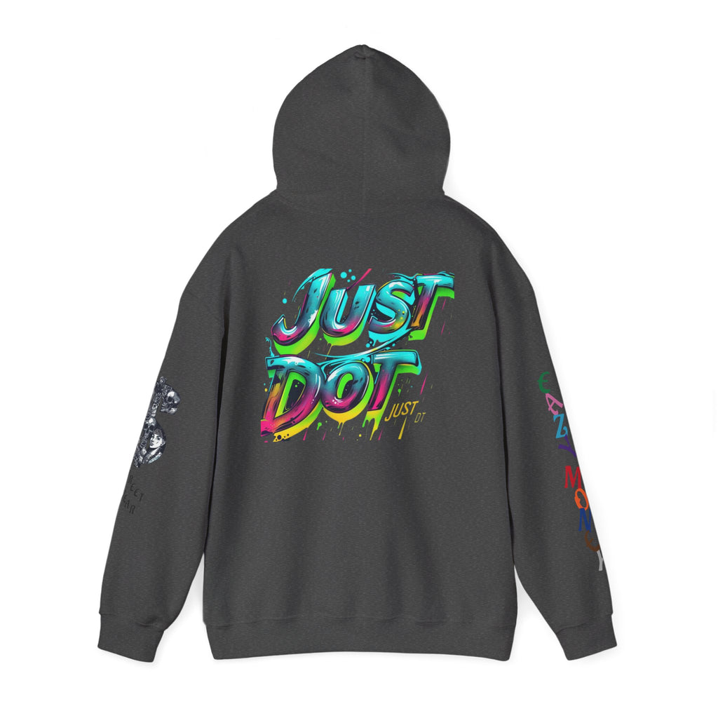 Graphic Hooded Sweatshirt — Colorful 'Just Do It' Splash Design