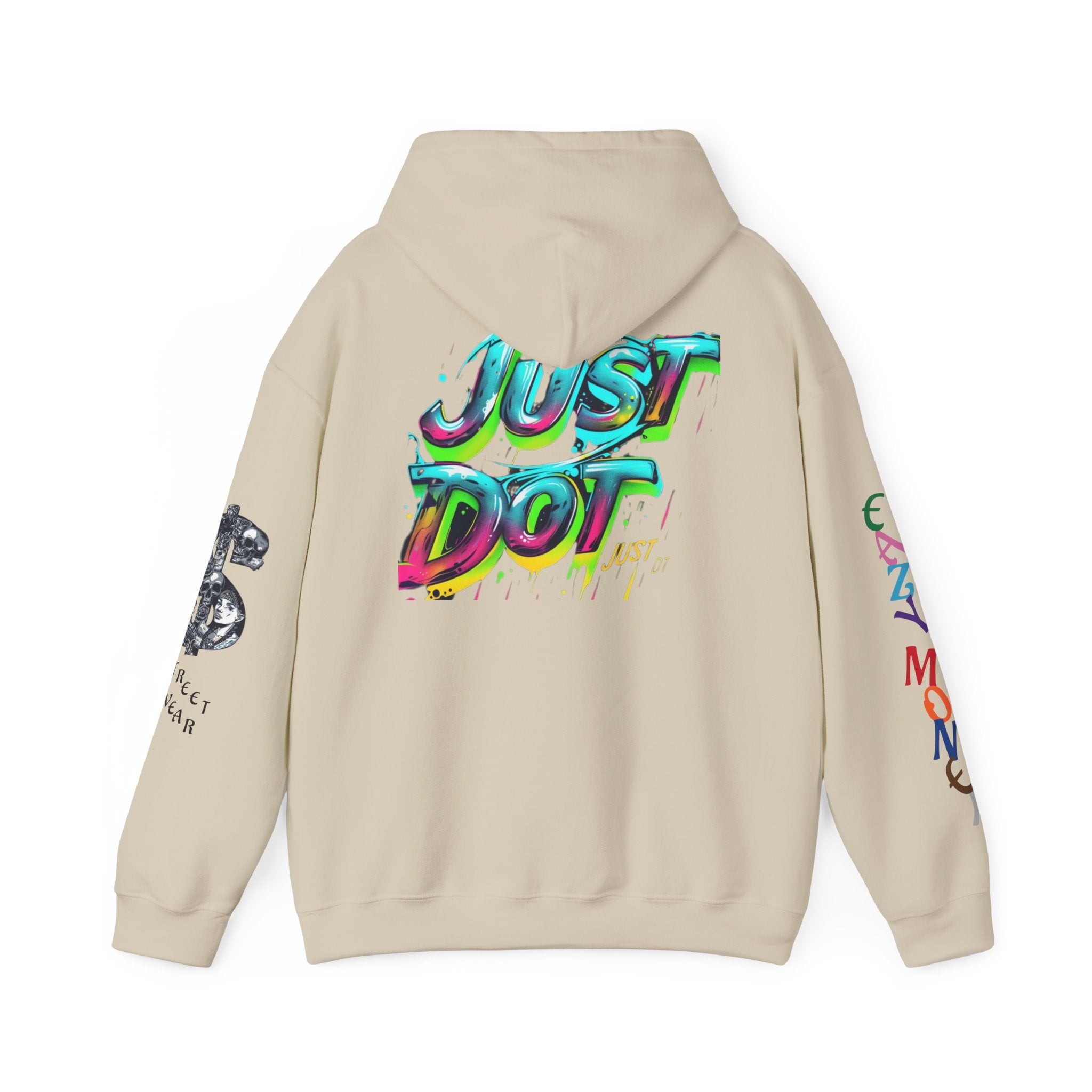 Graphic Hooded Sweatshirt — Colorful 'Just Do It' Splash Design